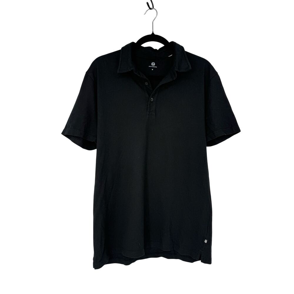 AG Adriano Goldschmied Black Cotton Polo Shirt Men’s Medium Classic Casual